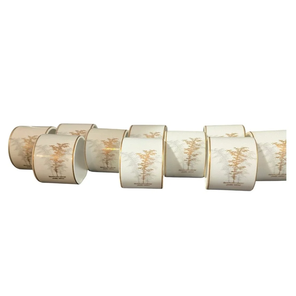 Fukagawa Arita Porcelain Pattern 901 Napkin Rings Set‎ of 10 Hand Painted